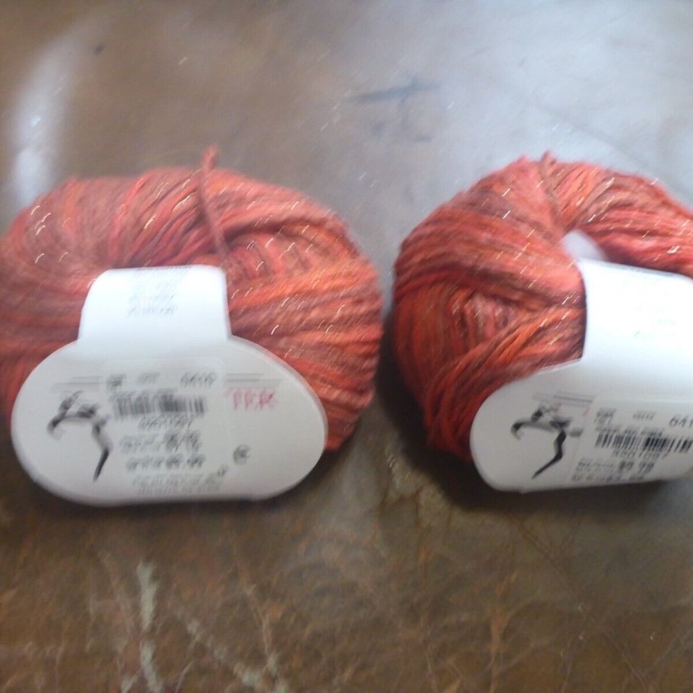 2 Balls Trendsetter Serene Silk & Cotton Blend Yarn Color Red Roses 115 yds ea.